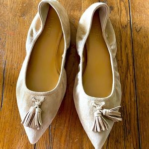 J Crew Nude Suede Flats
